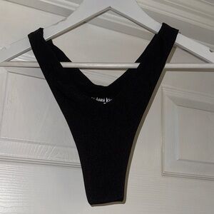 Kulani Kinis Black Thong Bikini Bottom